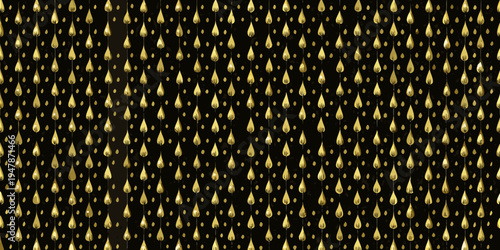 Abstract background featuring a dense arrangement of golden droplet shapes