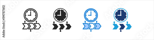 Timeline Icon Set Multiple Style Vector Collection