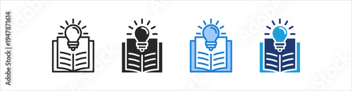 Knowledge Icon Set Multiple Style Vector Collection