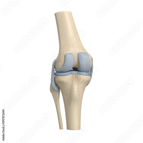 Human Knee Joint Model Highlighting Articular Cartilage And Lateral Ligaments