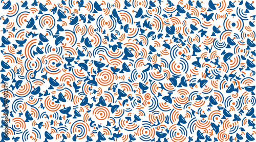 Vibrant swirling shapes and patterns.