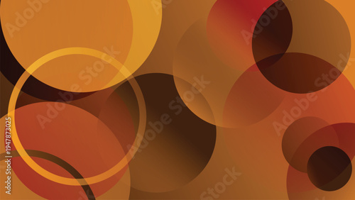 Abstract circle composition features overlapping with Yellow gradient in various colors. Modern abstract circle background