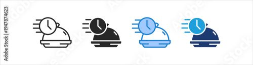 Food Service Icon Set Multiple Style Vector Collection