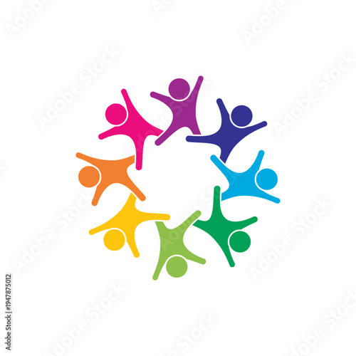 rotating successful people community logo design