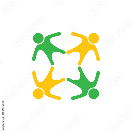 rotating successful people community logo design