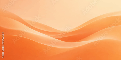 Abstract flowing orange waves create a warm and inviting backdrop, evoking a sense of fluid movement and modern design.
