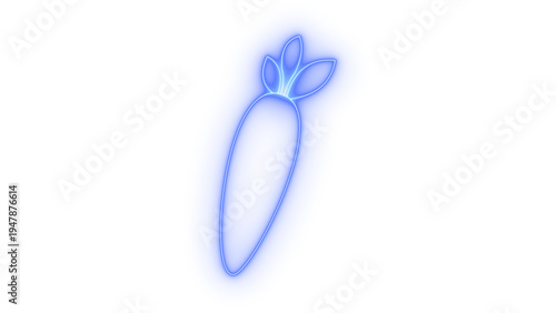Neon blue glowing outline carrot icon vector set. Outline bright blue glow carrot vegetable food design Icon on transparent background vector image.