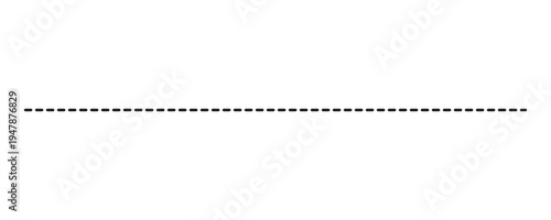 Black horizontal long dashed line vector illustration