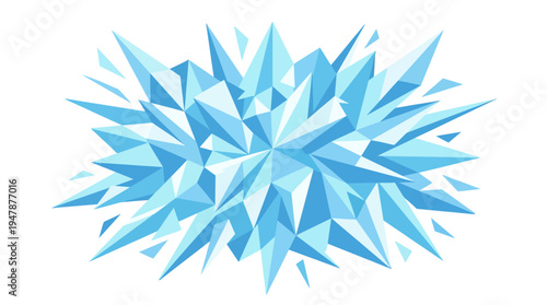A blue crystal abstract geometric design.