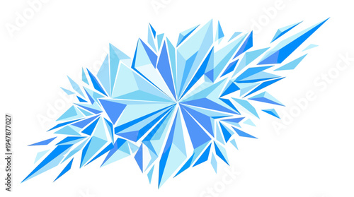 Abstract geometric blue crystal graphic design.