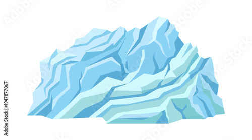 Illustration of a blue iceberg.