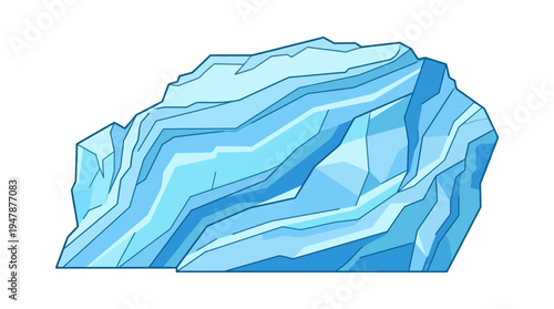 Illustration of a blue ice block.