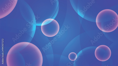 Abstract circle composition features overlapping with blue gradient in various colors. Modern abstract circle background