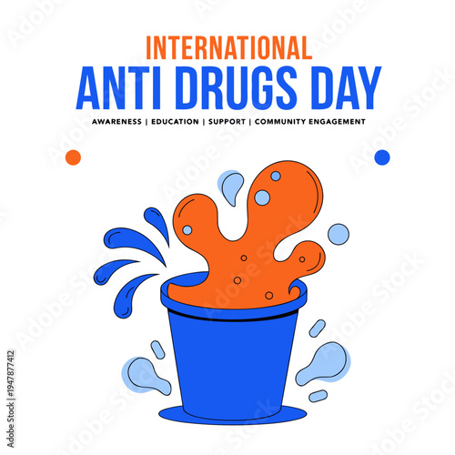    Anti Drug day vector illustration.
