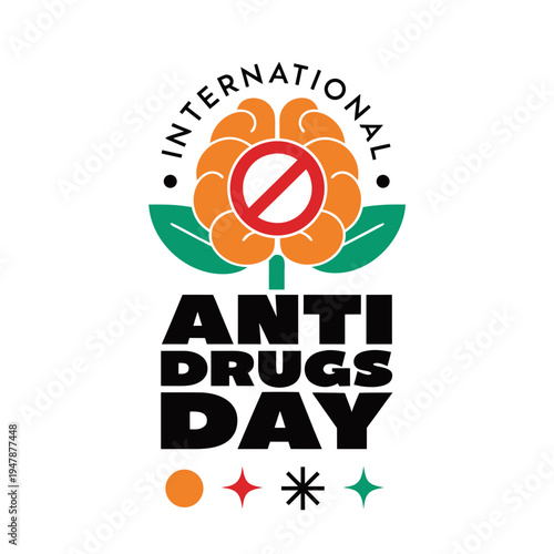    Anti Drug day vector illustration.
