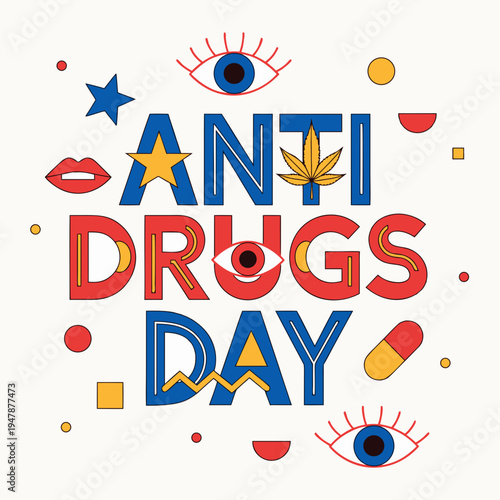    Anti Drug day vector illustration.
