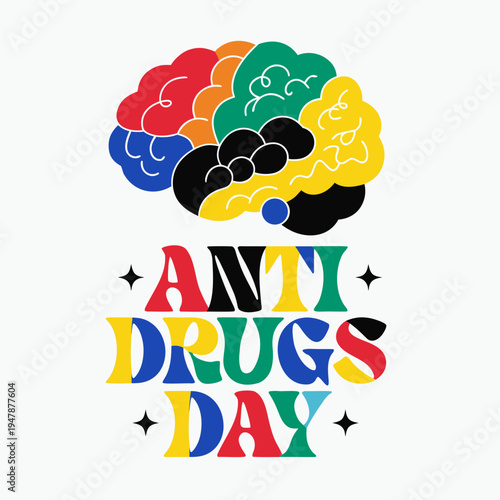    Anti Drug day vector illustration.

