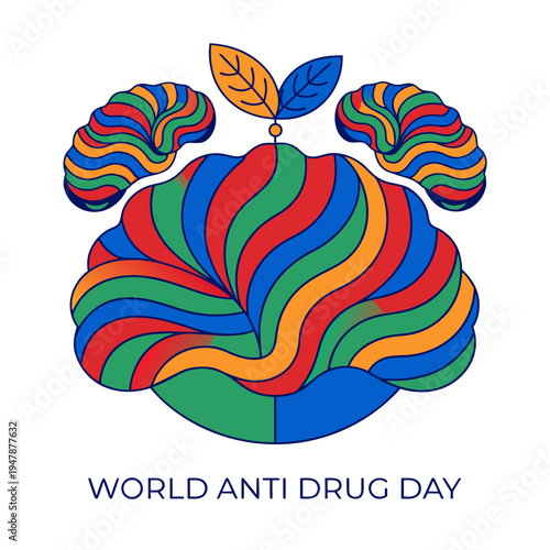  Anti Drug day vector illustration.
