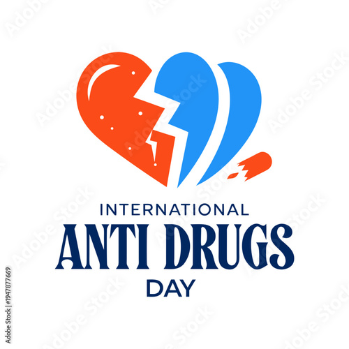  Anti Drug day vector illustration.
