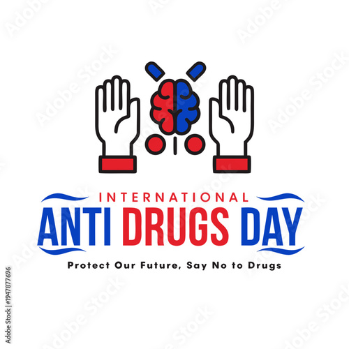  Anti Drug day vector illustration.
