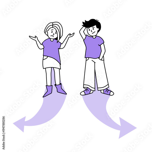 Sad young couple breaks up to go their separate ways in life