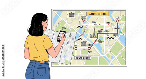 Woman Looking At Tourist Map.