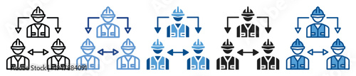 Teamwork icon set multiple style collection