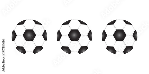 Set of soccer ball icons. Football symbol. Soccer Ball Set in Black Design.
