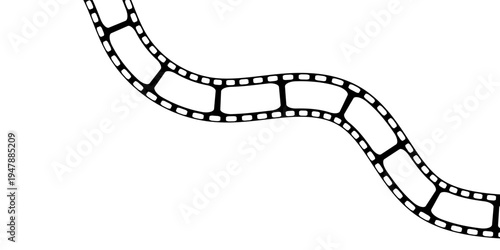 Film strip background with retro photo and cinema frames. Movie reel or video strip roll design. Vector illustration for media, film, and photography projects.eps10