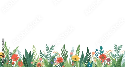Community Participation in Earth Day Clean Up with Floral and Green Plant Background for Promotional Purposes
