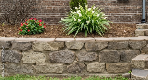 Building a retaining wall with durable stones to control erosion and beautify outdoor space