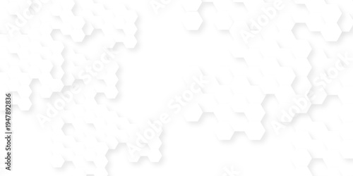 Abstract background with hexagons honeycomb technology texture. Hexagonal shape structure light seamless geometric background. Surface polygon pattern with digital hexagon and futuristic business.