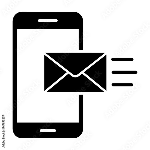 Vector of a smartphone with a speeding email icon