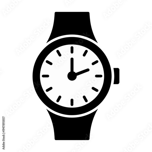 Vector of a classic analog wristwatch showing the time