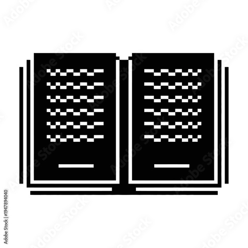 Vector of an open book with pages full of text