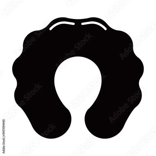 Vector of a black headband with wavy edges and a central opening.