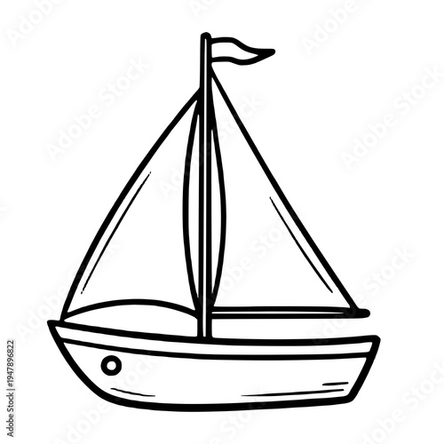 Charming sailing boat illustration for travel, nautical, and adventure themes