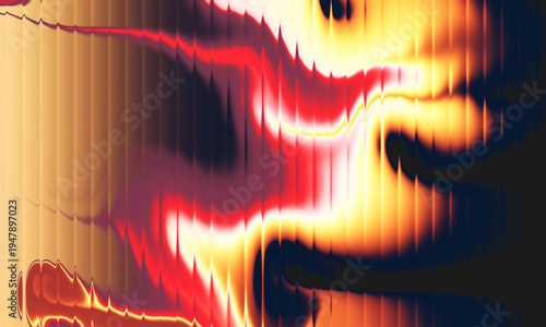 Canvastavla Mysterious abstract portrait with vibrant and contrasting colors ribbed glass ba