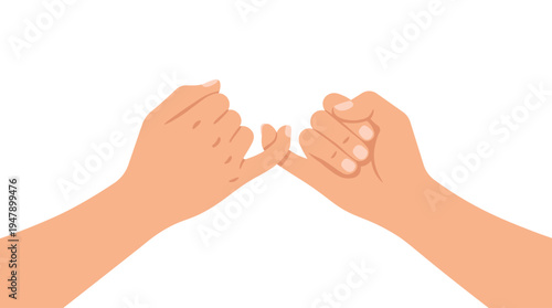 Pinky promise hand gesture vector illustration isolated on white