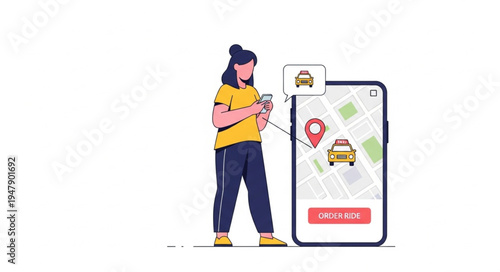 Woman Using Delivery App.