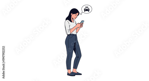 Woman Using Mobile Phone Outdoors.