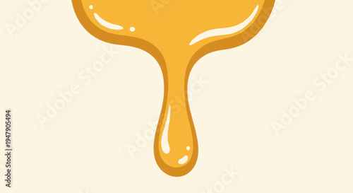 Golden syrup dripping slowly downwards.