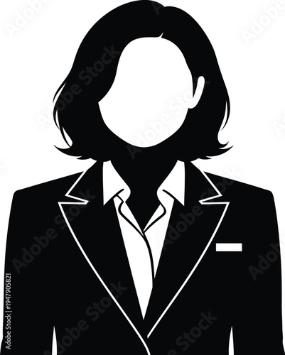 Photos Businesswoman silhouette with shoulder length hair