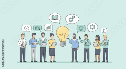 Business team brainstorming innovative ideas for project development.