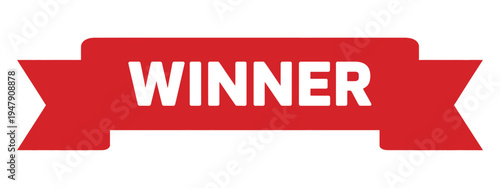 winner ribbon, isolated on transparent background, perfect for rank titles, awards, medals, certificates, recognition, leadership, achievement, honor, and celebration designs.