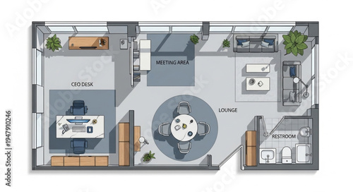 Detailed Floor Plan of a Modern Apartment with Furniture Layout.