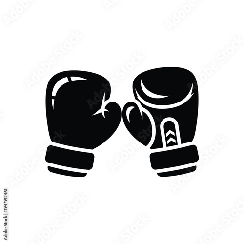 Boxing Gloves Facing Each Other in Combat Stance Isolated on white background