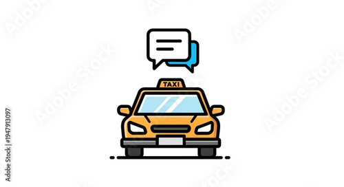 Yellow Taxi Cab Front View.