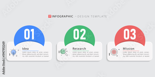 Business infographic template. 3 Step timeline journey. Process diagram, 3 options on white background, Infograph elements vector illustration.