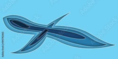 Blue Abstract Silhouette: A visually captivating and symbolic abstract art piece, presenting a graceful and flowing silhouette in shades of blue.